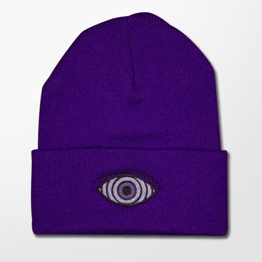 Scary Kids / Gnardo - Naruto - Rinnegan Eye Embroidered Purple Beanie Brand New